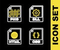 Set line DLL file document, CSS, HTML and PNG icon. Vector Royalty Free Stock Photo
