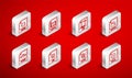Set line DLL file document, MP4, JS, MOV, AVI, CSS, and PHP icon. Vector Royalty Free Stock Photo