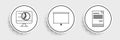 Set line Document, Computer monitor with graph chart and Chalkboard icon. Vector Royalty Free Stock Photo