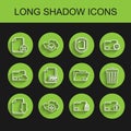 Set line Document with download, Add cloud, Delete file document, Folder and lock, Unknown folder, PDF, Trash can and Royalty Free Stock Photo