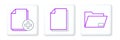 Set line Document folder, Add new file and icon. Vector