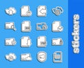 Set line Document, Folder and lock, check mark, Next page arrow, DOC file document, Search concept with folder, Cloud Royalty Free Stock Photo
