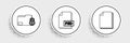 Set line Document, Folder and lock and PSD file document icon. Vector Royalty Free Stock Photo