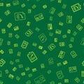 Set line Document with graph chart, Clipboard and Browser window on seamless pattern. Vector Royalty Free Stock Photo