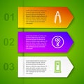 Set line Drawing compass, Speech bubbles with Question and Locker or changing room. Business infographic template