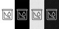 Set line Drop in crude oil price icon isolated on black and white, transparent background. Oil industry crisis concept Royalty Free Stock Photo