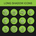 Set line Electric car, Electrical outlet, charging station, Smart system, plug and Car mechanic icon. Vector Royalty Free Stock Photo