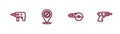 Set line Electric drill machine, Angle grinder, Circular saw blade and cordless screwdriver icon. Vector Royalty Free Stock Photo