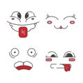 Set of line emoticons