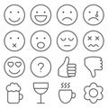 Set of line emoticons