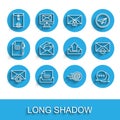 Set line Envelope setting, Drawer with document, Delete envelope, Mail and e-mail, Speech bubble chat, Outgoing, and Royalty Free Stock Photo