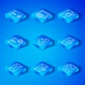 Set line Envelope, Upload inbox, Delete envelope, with magnifying glass, shield, and Outgoing mail icon. Vector Royalty Free Stock Photo