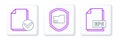 Set line EPS file document, Document and check mark and folder protection icon. Vector Royalty Free Stock Photo