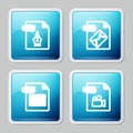 Set line EPS file document, MSG, XLS and MOV icon. Vector Royalty Free Stock Photo