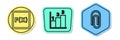 Set line Equation solution, Graph, schedule, chart, diagram and Book with word mathematics. Colored shapes. Vector