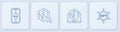 Set line Ethereum ETH, Laptop with art store app, NFT Digital crypto and blockchain technology. White square button
