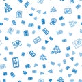 Set line Ethereum ETH, NFT Digital crypto art and contract on seamless pattern. Vector