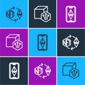 Set line Ethereum exchange NFT, ETH and Digital crypto art icon. Vector