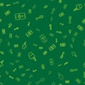 Set line Eye scan, Lock picks for lock picking and Old key on seamless pattern. Vector