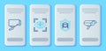 Set line Eye scan, System bug, Security camera and icon. Vector Royalty Free Stock Photo