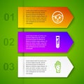 Set line Face with psoriasis or eczema, Test tube and flask, Hand and Clinical record. Business infographic template
