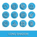 Set line Failed access cloud storage, Computer network, Filter setting, Hierarchy organogram chart, File document Royalty Free Stock Photo