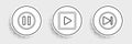 Set line Fast forward, Pause button and Play in square icon. Vector Royalty Free Stock Photo