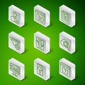 Set line File missing, Cloud technology data transfer, Analyst engineer, Server, Data, Web Hosting, Filter setting Royalty Free Stock Photo