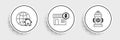 Set line Fire hydrant, Globe with house symbol and House dollar icon. Vector Royalty Free Stock Photo