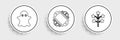 Set line Fireworks, Ghost and Ticket icon. Vector Royalty Free Stock Photo