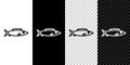 Set line Fish icon isolated on black and white background. Vector. Royalty Free Stock Photo