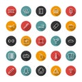 Set line flat icons. Vector collection user interface