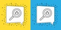Set line Flea search icon isolated on yellow and blue background. Vector