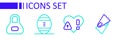 Set line Flippers for swimming, Heart rate, American Football ball and Weight icon. Vector