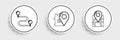 Set line Folded map with location marker, Route and Map pointer house icon. Vector