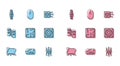 Set line Folder and lock, RAM, random access memory, Smartwatch, Processor, Computer cooler, Gamepad and mouse icon Royalty Free Stock Photo