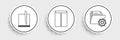 Set line Folder settings with gears, File document and Envelope icon. Vector Royalty Free Stock Photo