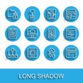 Set line Folder tree, Processor with CPU, and lock, Cloud hacking, Loading data window, technology transfer, Software Royalty Free Stock Photo