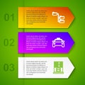 Set line Folder tree, Taxi car, Mail server and Unknown document. Business infographic template. Vector