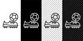 Set line Football shoes icon isolated on black and white, transparent background. Soccer boots. Sport football foot Royalty Free Stock Photo