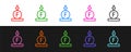 Set line Force of physic formula calculation icon isolated on black and white background. Vector