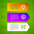 Set line Fork in the road, Road warning rockfall and barrier. Business infographic template. Vector