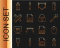 Set line Fountain pen nib, Computer mouse, Magic wand, Heart with Bezier curve, AI file document, Crossed ruler pencil
