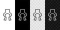 Set line Frog legs icon isolated on black and white background. Vector Royalty Free Stock Photo