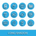 Set line Front end development, Computer mouse, Mobile Apps, UI or UX design, Site map, Web and graphic and Cloud Royalty Free Stock Photo