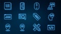 Set line Front end development, Computer mouse, UI or UX design, SEO optimization and Web icon. Vector Royalty Free Stock Photo