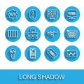 Set line Front end development, Mobile Apps, SEO optimization, Website statistic, Site map, UI or UX design and icon Royalty Free Stock Photo