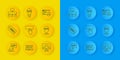 Set line Front end development, SEO optimization, Keyboard, Web, Site map, Website statistic and icon. Vector Royalty Free Stock Photo