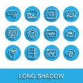 Set line Front end development, Sketchbook or album, UI UX design, Website statistic, Cloud computing lock, and icon Royalty Free Stock Photo