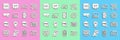 Set line Front end development, UI or UX design, Website statistic, Monitor, mobile, tablet, and, and icon. Vector Royalty Free Stock Photo